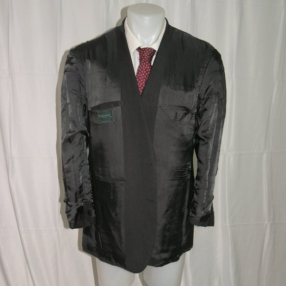 Martin Greenfield Bespoke Solid Charcoal Gray Two Button Sport Coat 44R - Picture 8 of 11